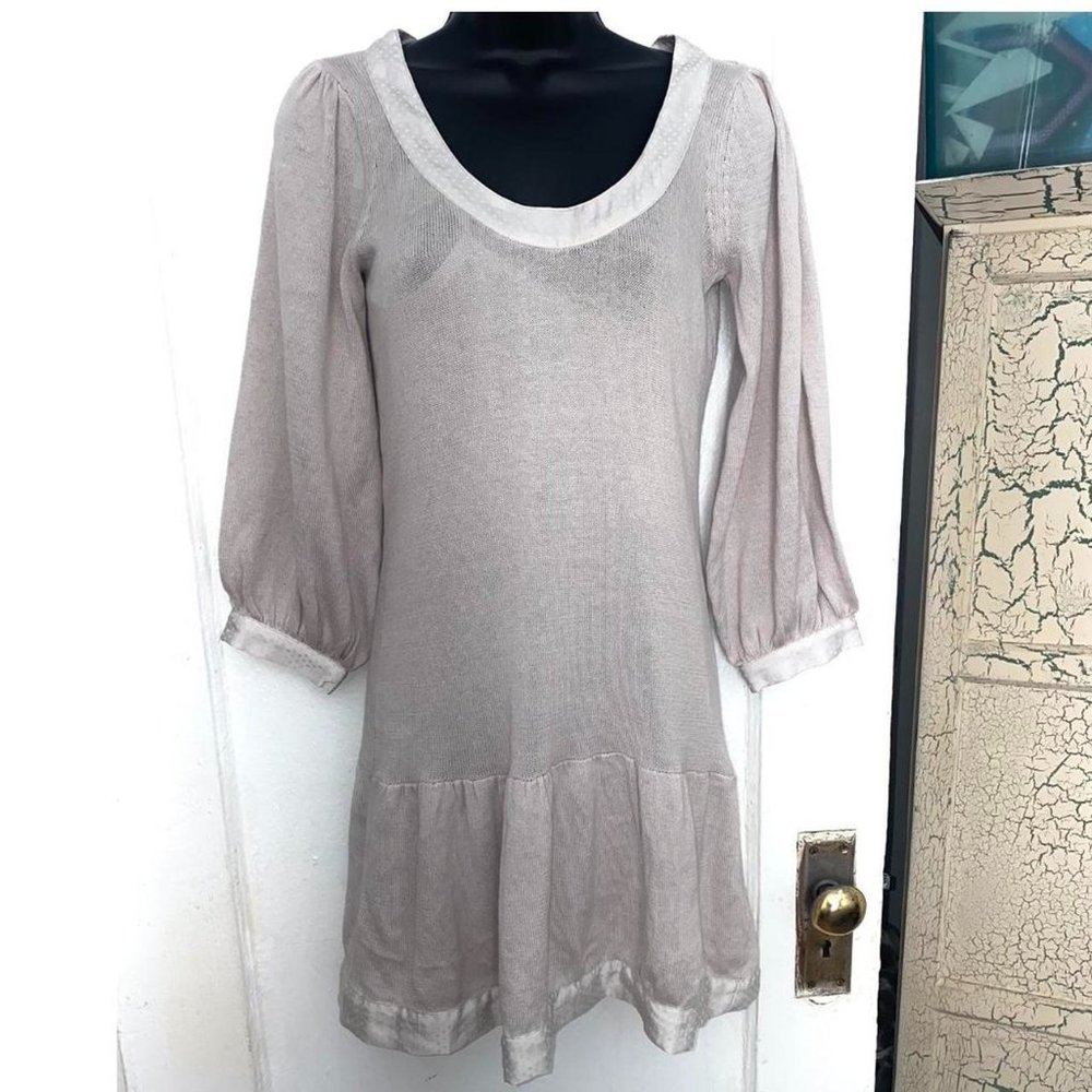 Jill Stuart Silver Gray Top / Mini Dress with Detachable Slip Dress